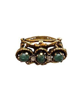 Antique 14kt Diamond & Semi Precious Stone Size 6 Ring (A7738)